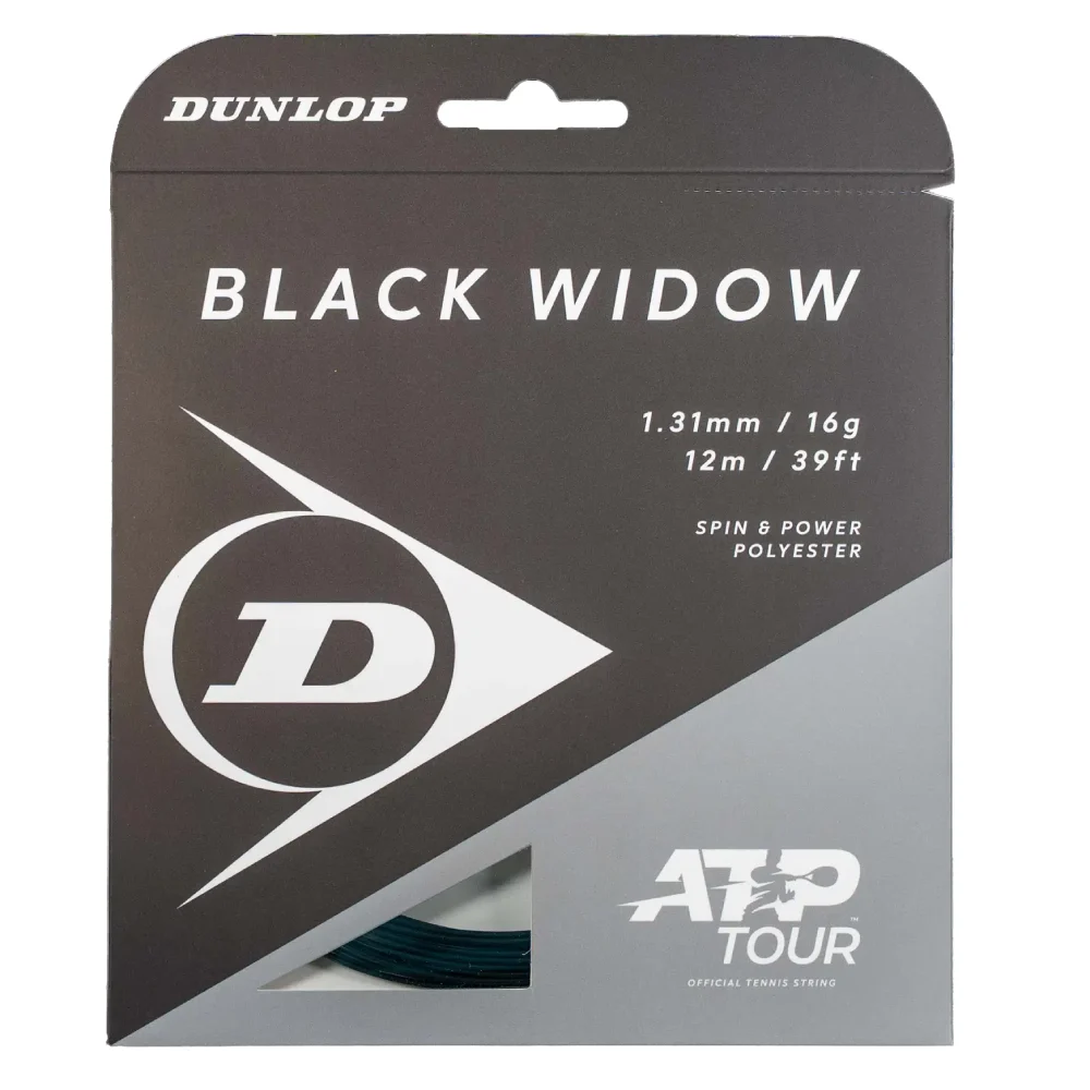 Dunlop Black Widow 16/1.31 Tennis String (Black) - RacquetGuys.ca