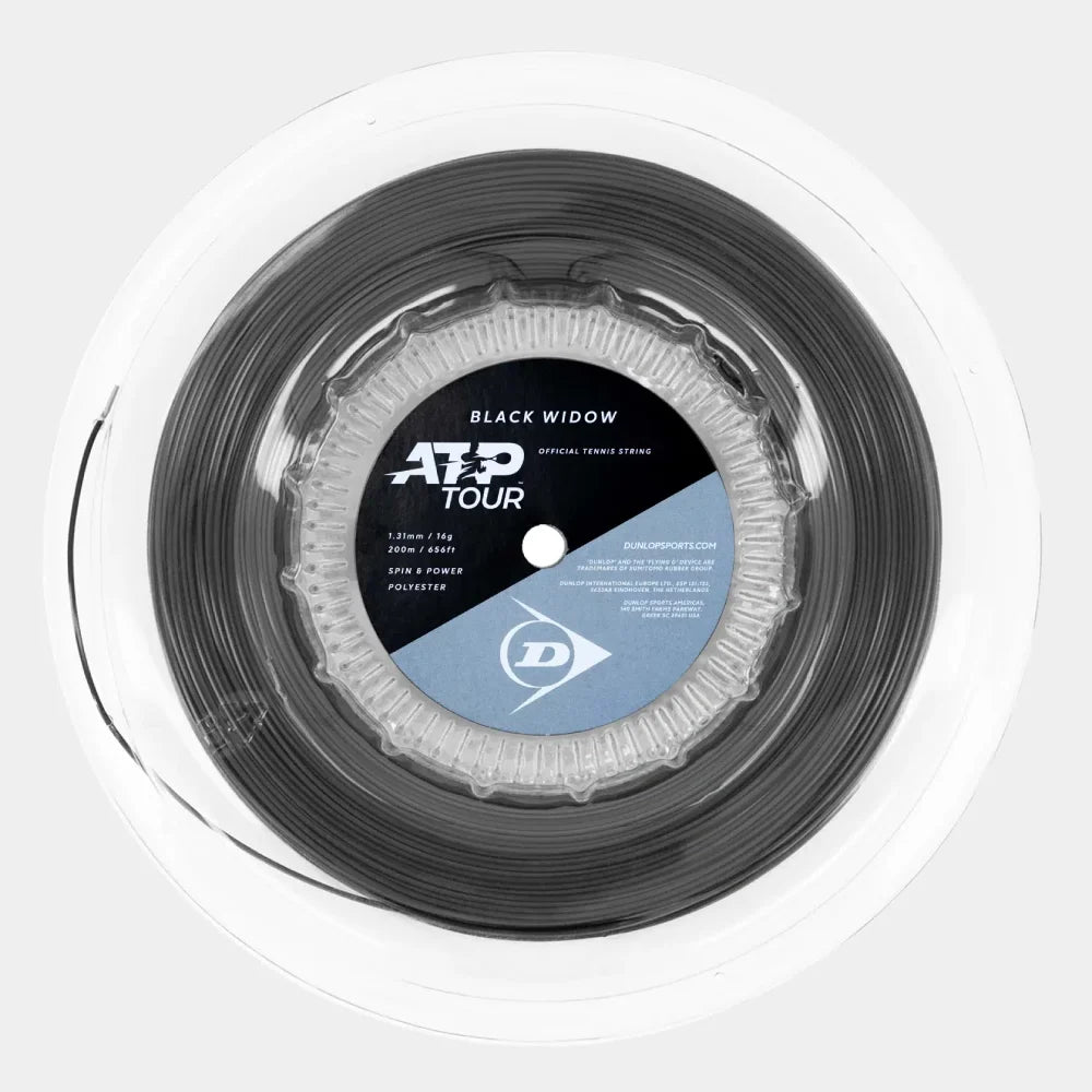 Dunlop Black Widow 16/1.31 Tennis String Reel (Black) - RacquetGuys.ca