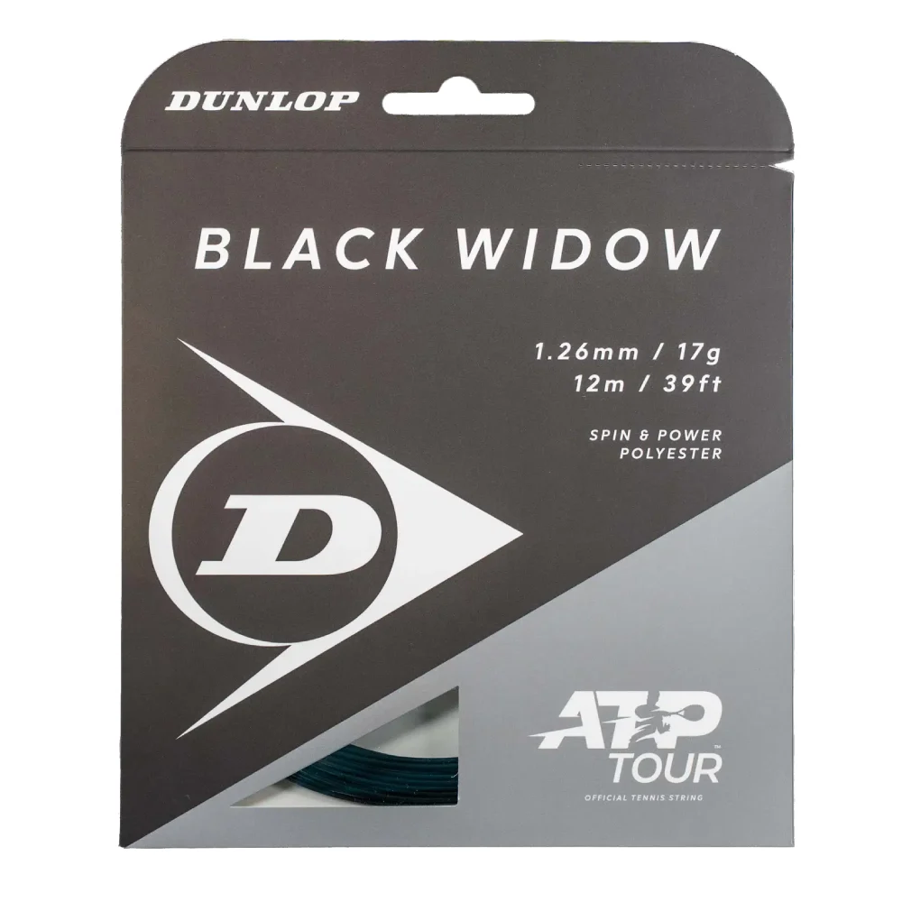 Dunlop Black Widow 17/1.25 Tennis String (Black) - RacquetGuys.ca