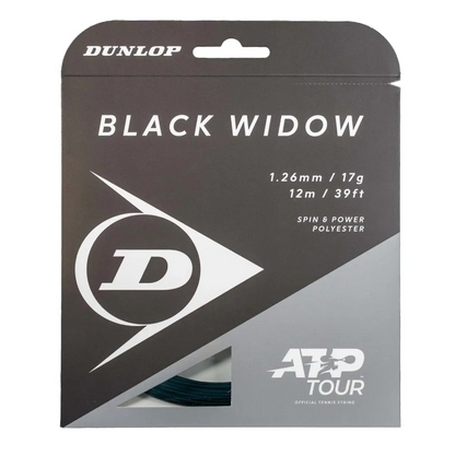 Dunlop Black Widow 17/1.25 Tennis String (Black) - RacquetGuys.ca