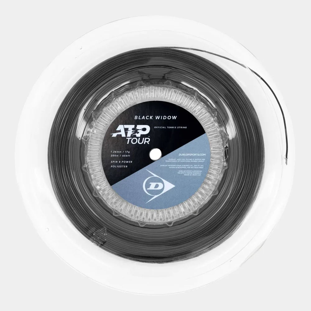 Dunlop Black Widow 17/1.25 Tennis String Reel (Black) - RacquetGuys.ca