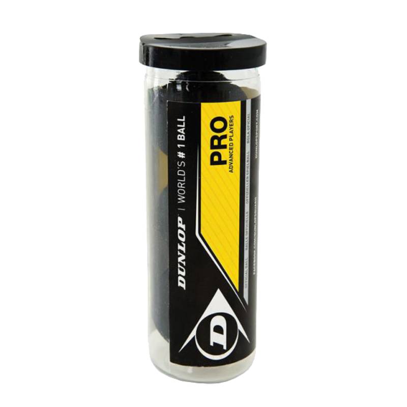 Dunlop Pro Double Yellow Dot Squash Balls 3 Tube - RacquetGuys.ca