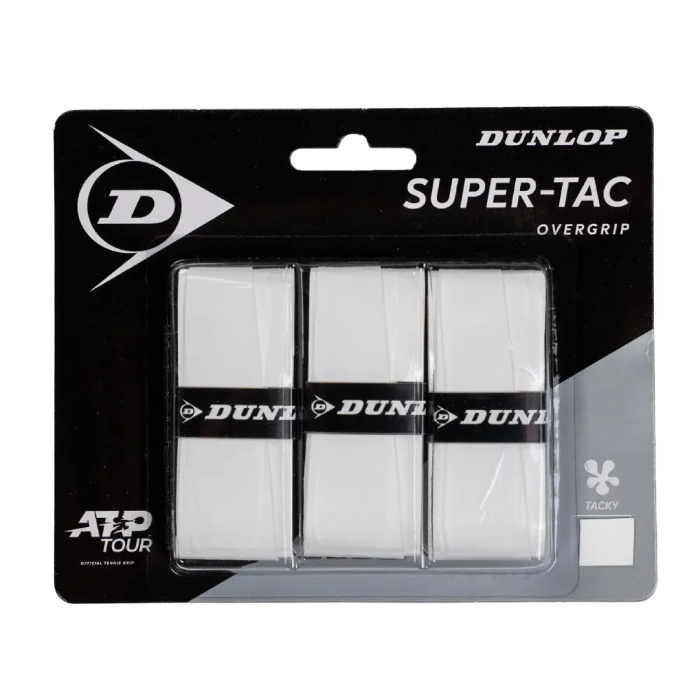 Dunlop Super Tac Overgrip 3 Pack (White) - RacquetGuys.ca