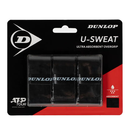 Dunlop U-Sweat Overgrip 3 Pack (Black) - RacquetGuys.ca