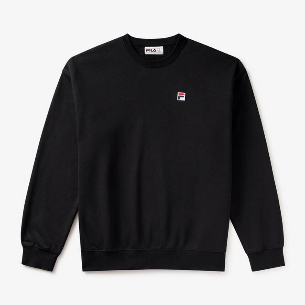 Fila Unisex Classic Relaxed Sweatshirt (Black) - RacquetGuys.ca