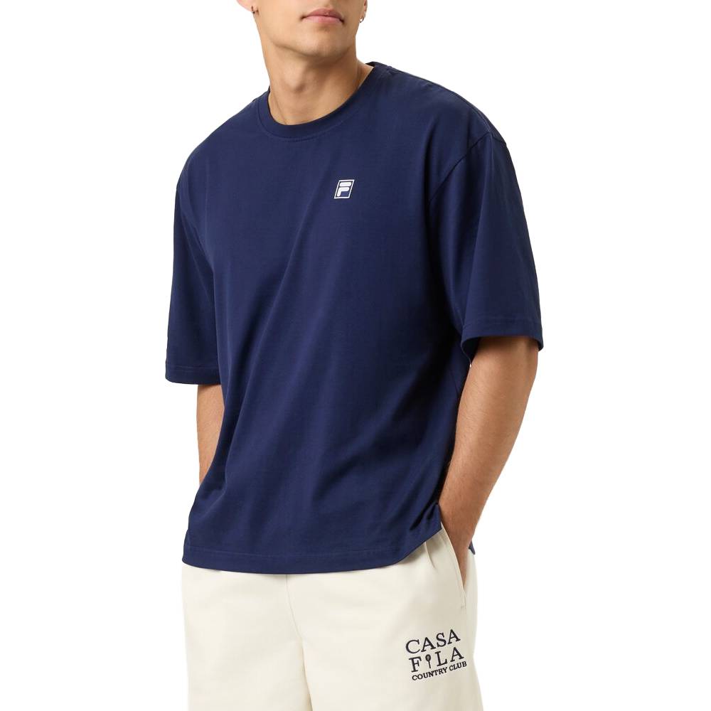 Fila Unisex Country Club Raquet Box Tee Top (Fila Navy) - RacquetGuys.ca