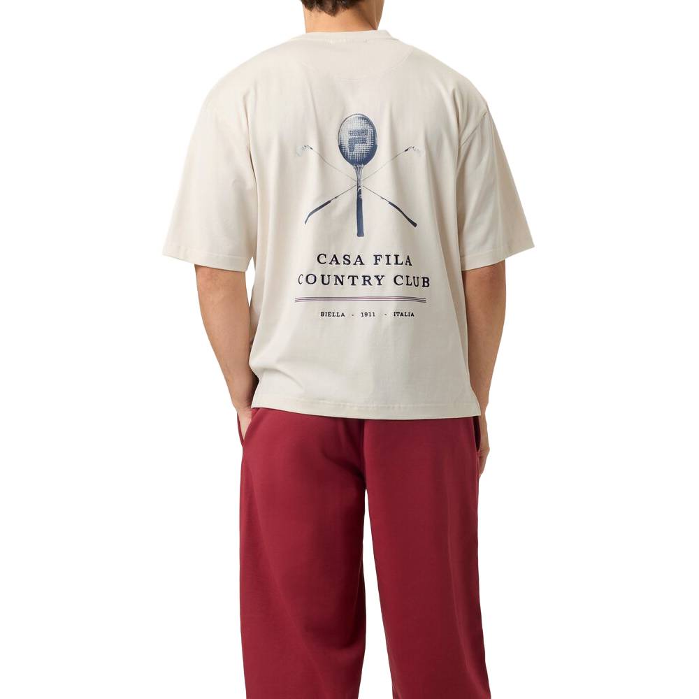 Fila Unisex Country Club Raquet Box Tee Top (White) - RacquetGuys.ca