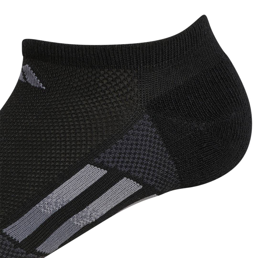adidas Women's Superlite 3 Stripe No-Show Socks 3 Pack (Black/White/Grey) - RacquetGuys.ca