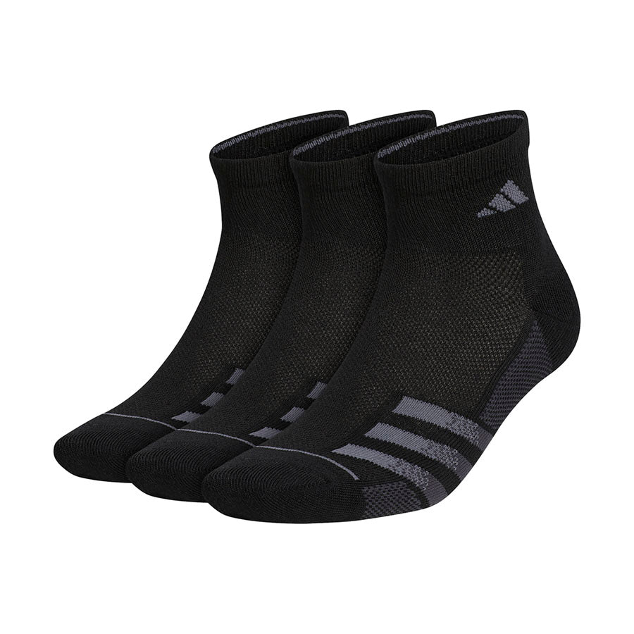 adidas Men's Superlite Quarter Crew Socks 3 Pack (Black) - RacquetGuys.ca