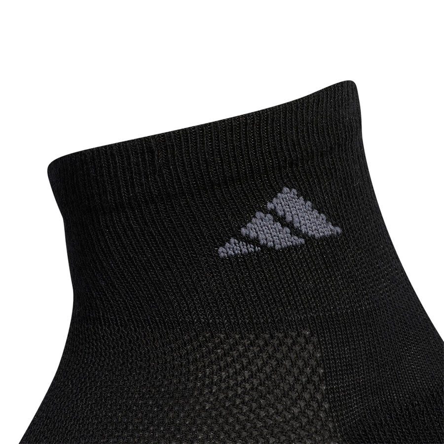adidas Men's Superlite Quarter Crew Socks 3 Pack (Black) - RacquetGuys.ca