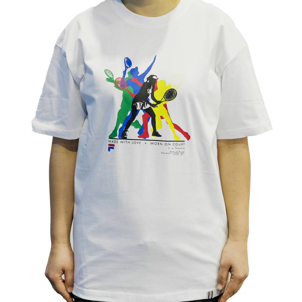 Fila Unisex Player Graphic Tee Top (White) - RacquetGuys.ca