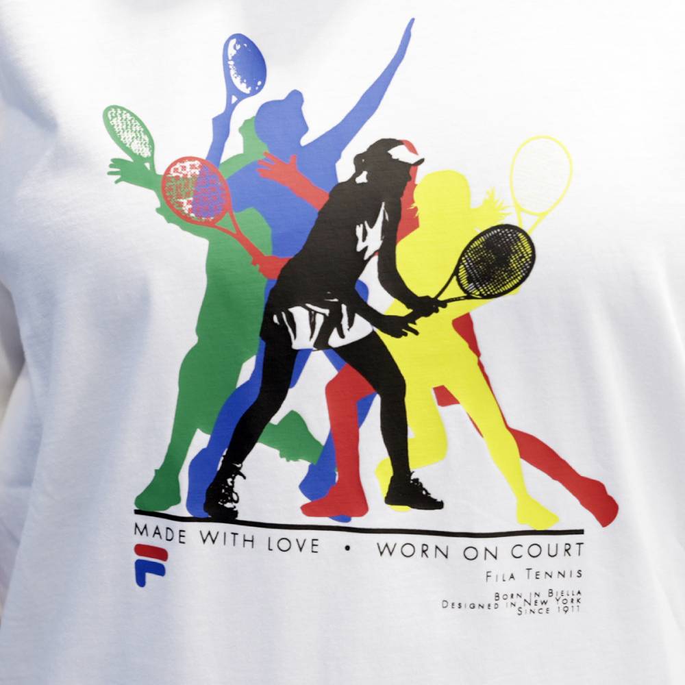 Fila Unisex Player Graphic Tee Top (White) - RacquetGuys.ca