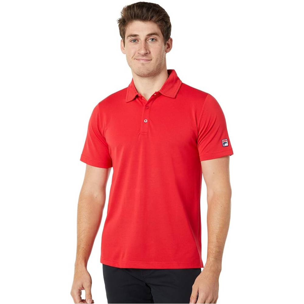Fila Men's Essentials Pique Polo (Fila Red) - RacquetGuys.ca