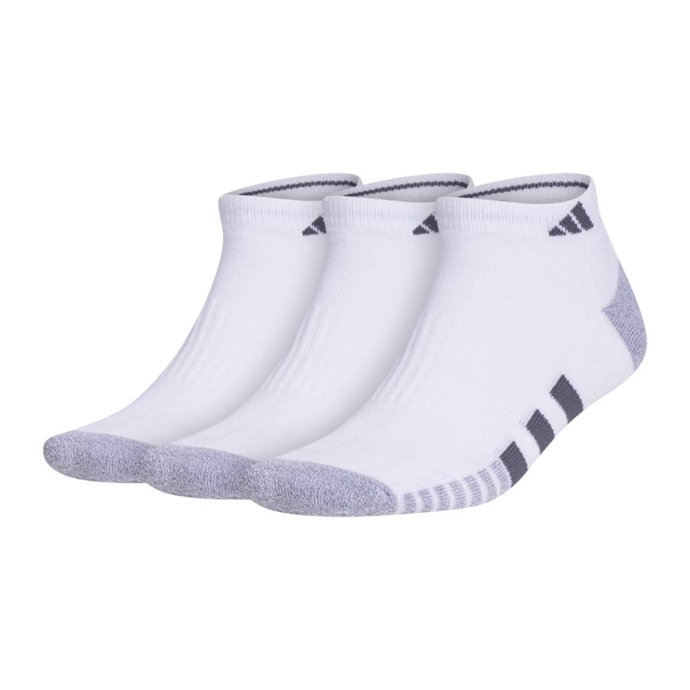 adidas Men's Cushioned 3.0 Low-Cut Socks 3 Pack (White/Grey) - RacquetGuys.ca