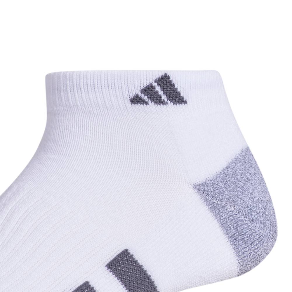 adidas Men's Cushioned 3.0 Low-Cut Socks 3 Pack (White/Grey) - RacquetGuys.ca