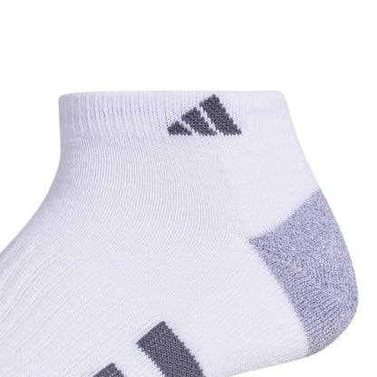 adidas Men's Cushioned 3.0 Low-Cut Socks 3 Pack (White/Grey) - RacquetGuys.ca