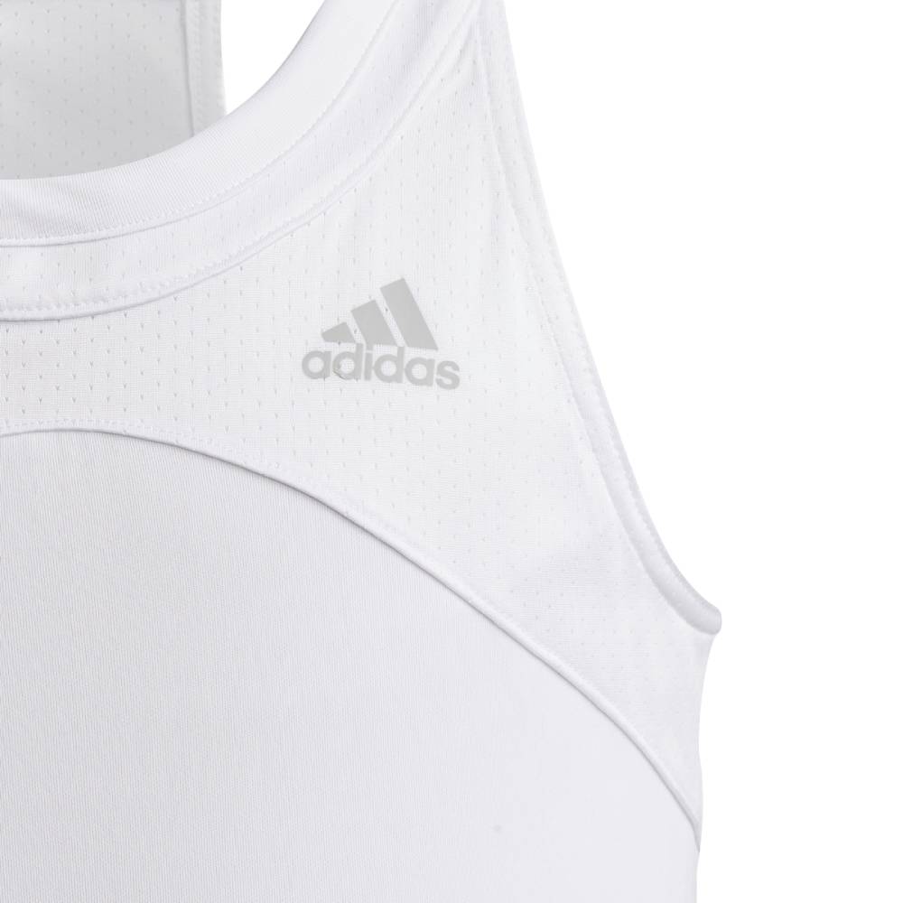 adidas Girls' Club Tank Top (White/Grey) - RacquetGuys.ca