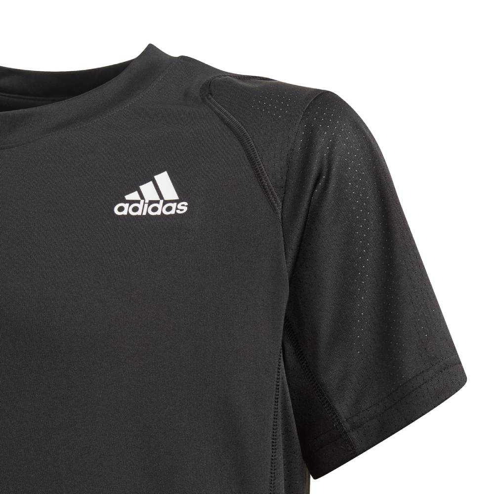 adidas Boys' 3 Stripe Club Top (Black/White) - RacquetGuys.ca