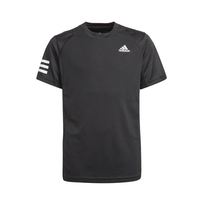 adidas Boys' 3 Stripe Club Top (Black/White) - RacquetGuys.ca