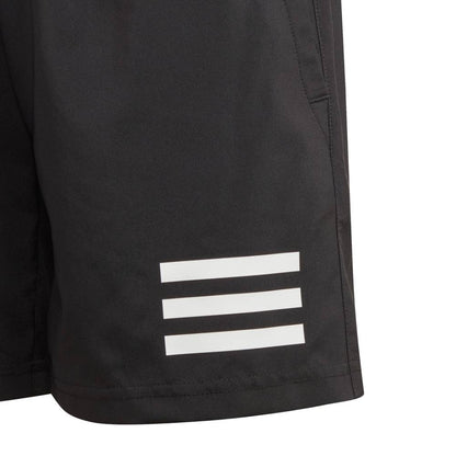 adidas Boys' 3 Stripe Club Short (Black/White) - RacquetGuys.ca