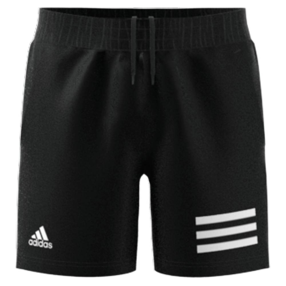 adidas Boys' 3 Stripe Club Short (Black/White) - RacquetGuys.ca