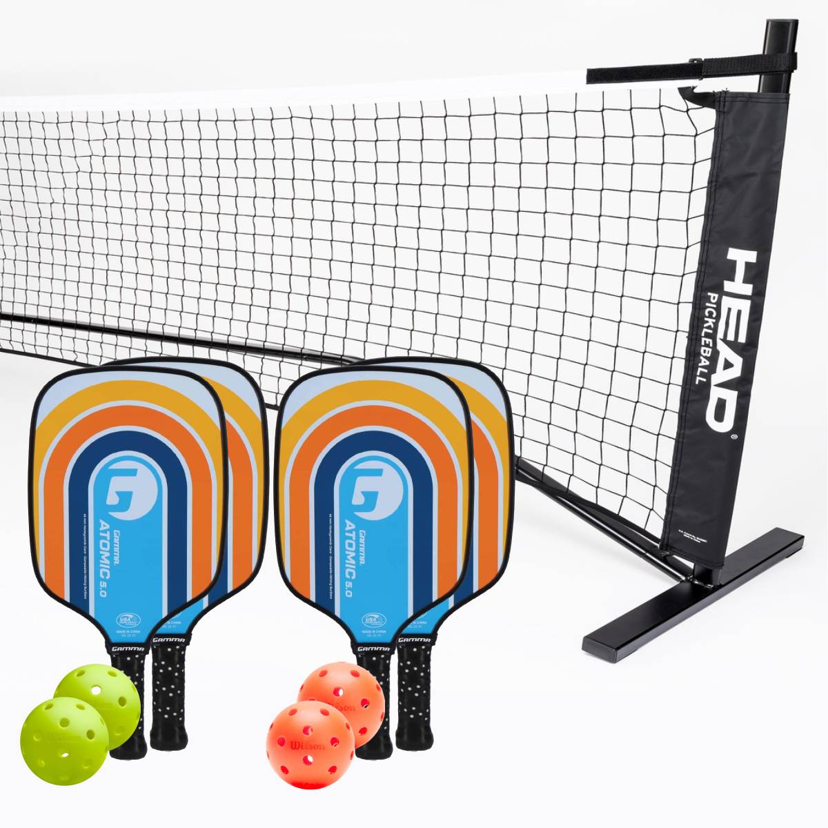 Gamma Atomic 4 Paddle + Net Pickleball Bundle - RacquetGuys.ca