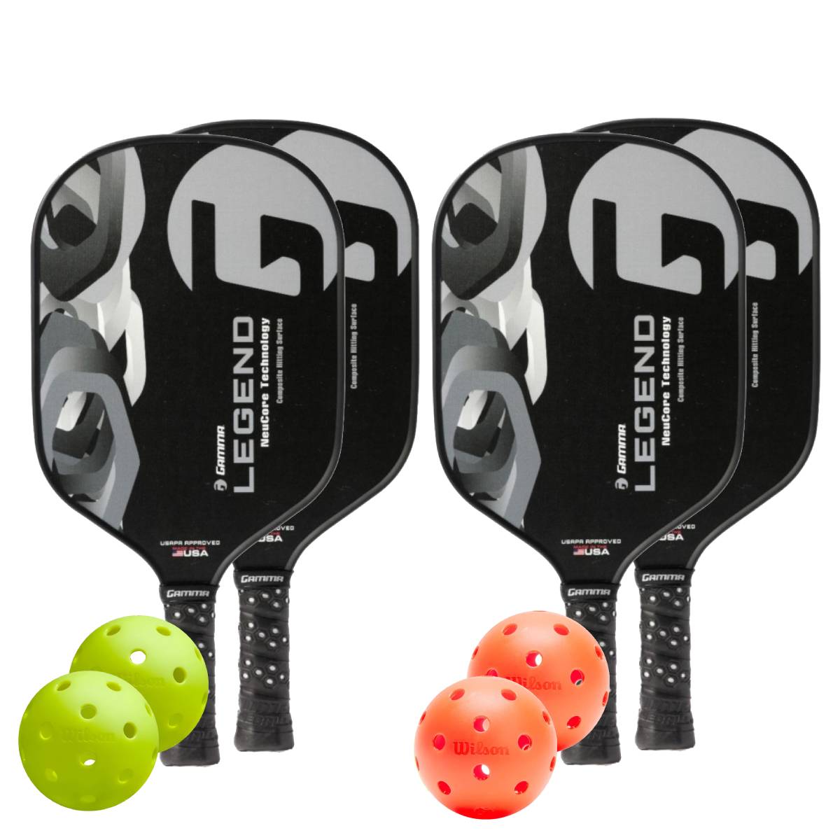 Gamma Legend NeuCore 4 Paddle Pickleball Bundle - RacquetGuys.ca