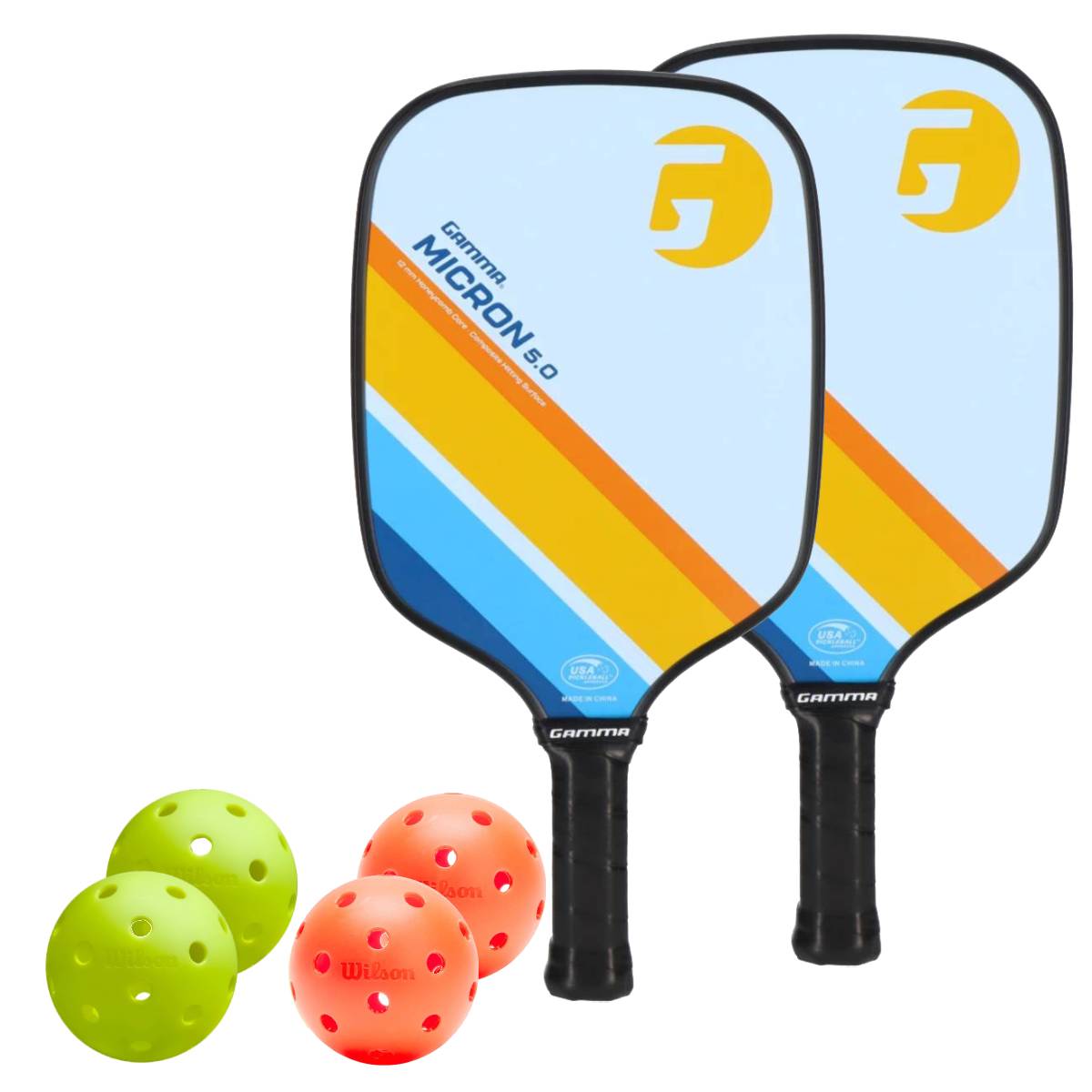 Gamma Micron 2 Paddle Pickleball Bundle - RacquetGuys.ca