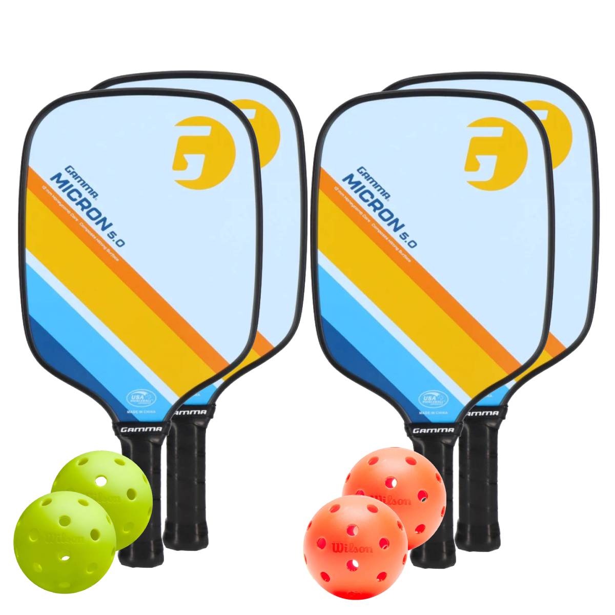 Gamma Micron 4 Paddle Pickleball Bundle - RacquetGuys.ca