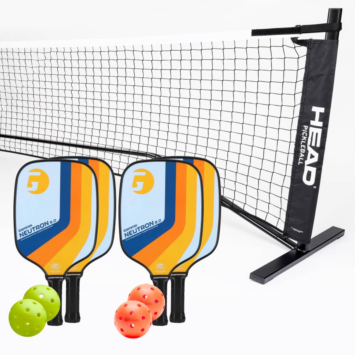 Gamma Neutron 4 Paddle + Net Pickleball Bundle - RacquetGuys.ca
