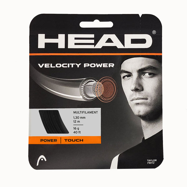 Head Velocity Power 16/1.30 Tennis String (Black) | RacquetGuys.ca