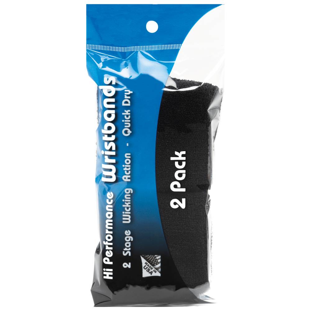 Tourna Hi Performance Wristband (2 pairs, Black) - RacquetGuys.ca