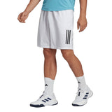 adidas Men's Club 3 Stripe 9-inch Short  (White) - RacquetGuys.ca
