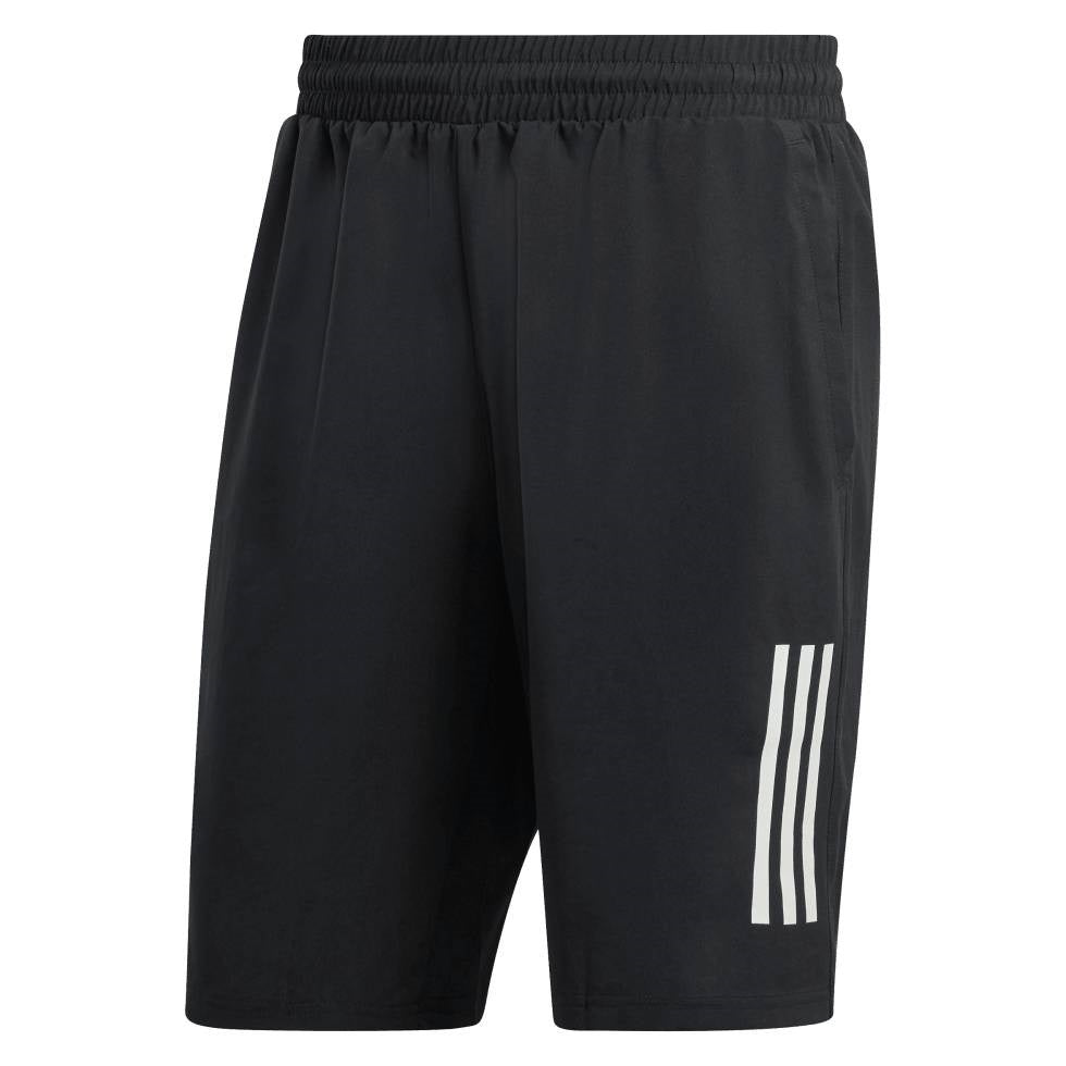 adidas Men's 3 Stripe 9-inch Club Short (Black) - RacquetGuys.ca