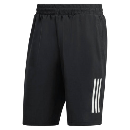 adidas Men's 3 Stripe 9-inch Club Short (Black) - RacquetGuys.ca