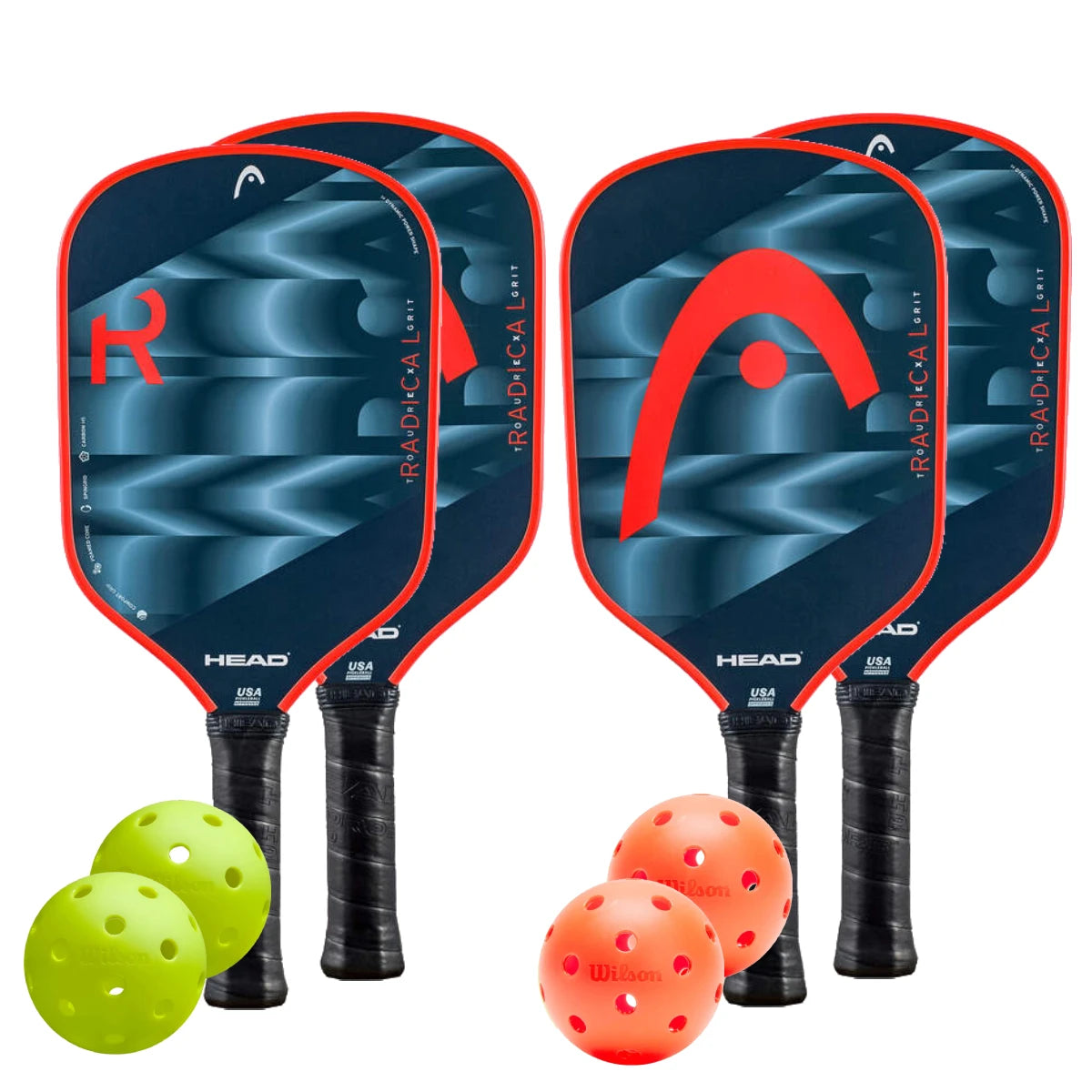 Head Radical Tour EX Grit 4 Paddle Pickleball Bundle - RacquetGuys.ca