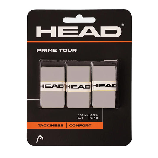 Head Prime Tour Overgrip 3 Pack Grey - RacquetGuys.ca