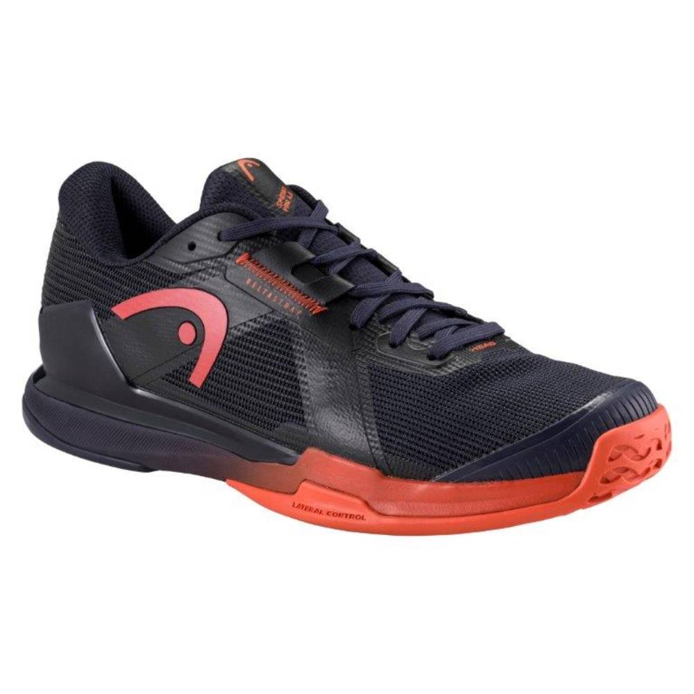 Head Sprint Pro 4.0 Men's Indoor Court Shoe (Dark Blue/Red) - RacquetGuys.ca