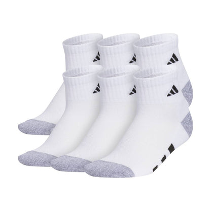 adidas Youth Athletic  Cushioned Quarter Socks (White/Grey) - RacquetGuys.ca