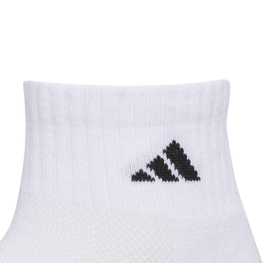 adidas Youth Athletic  Cushioned Quarter Socks (White/Grey) - RacquetGuys.ca
