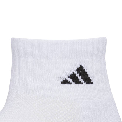 adidas Youth Athletic  Cushioned Quarter Socks (White/Grey) - RacquetGuys.ca