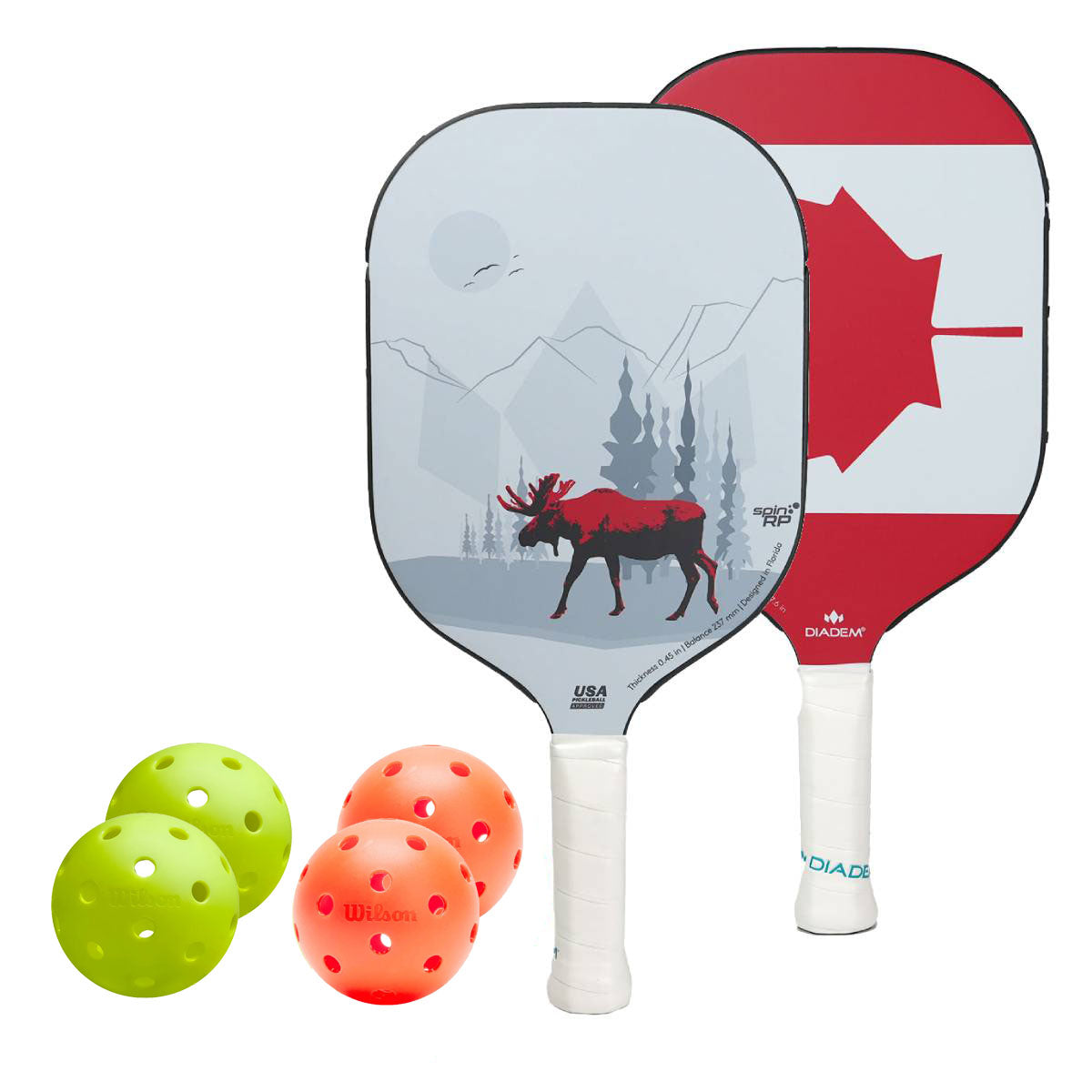 Diadem Icon V1 Canada 2 Paddle Pickleball Bundle - RacquetGuys.ca