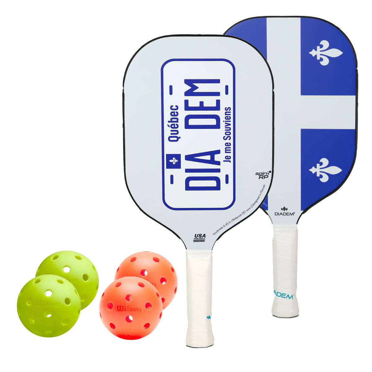 Diadem Icon V1 Quebec 2 Paddle Pickleball Bundle - RacquetGuys.ca