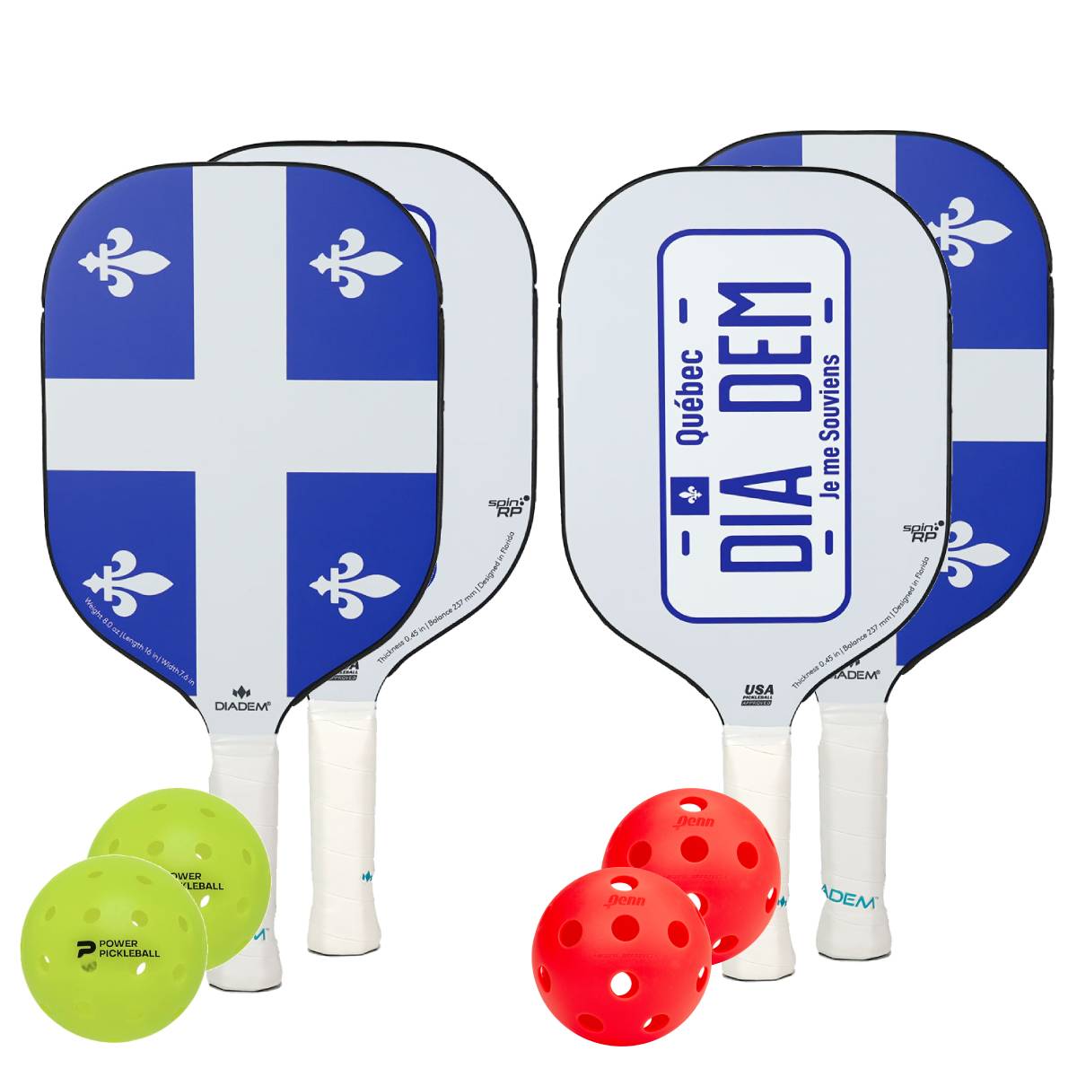 Diadem Icon V1 Quebec 4 Paddle Pickleball Bundle - RacquetGuys.ca