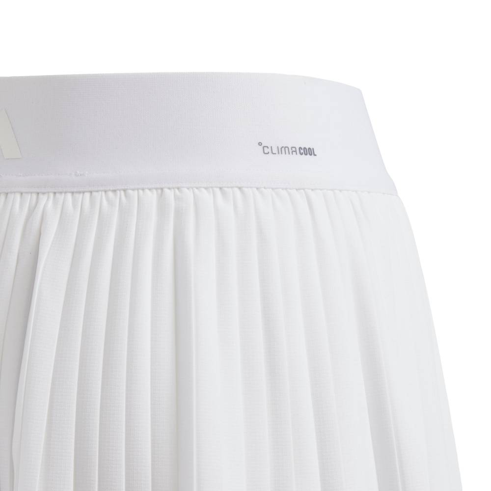 adidas Girl's Club Pleat Skirt (White) - RacquetGuys.ca