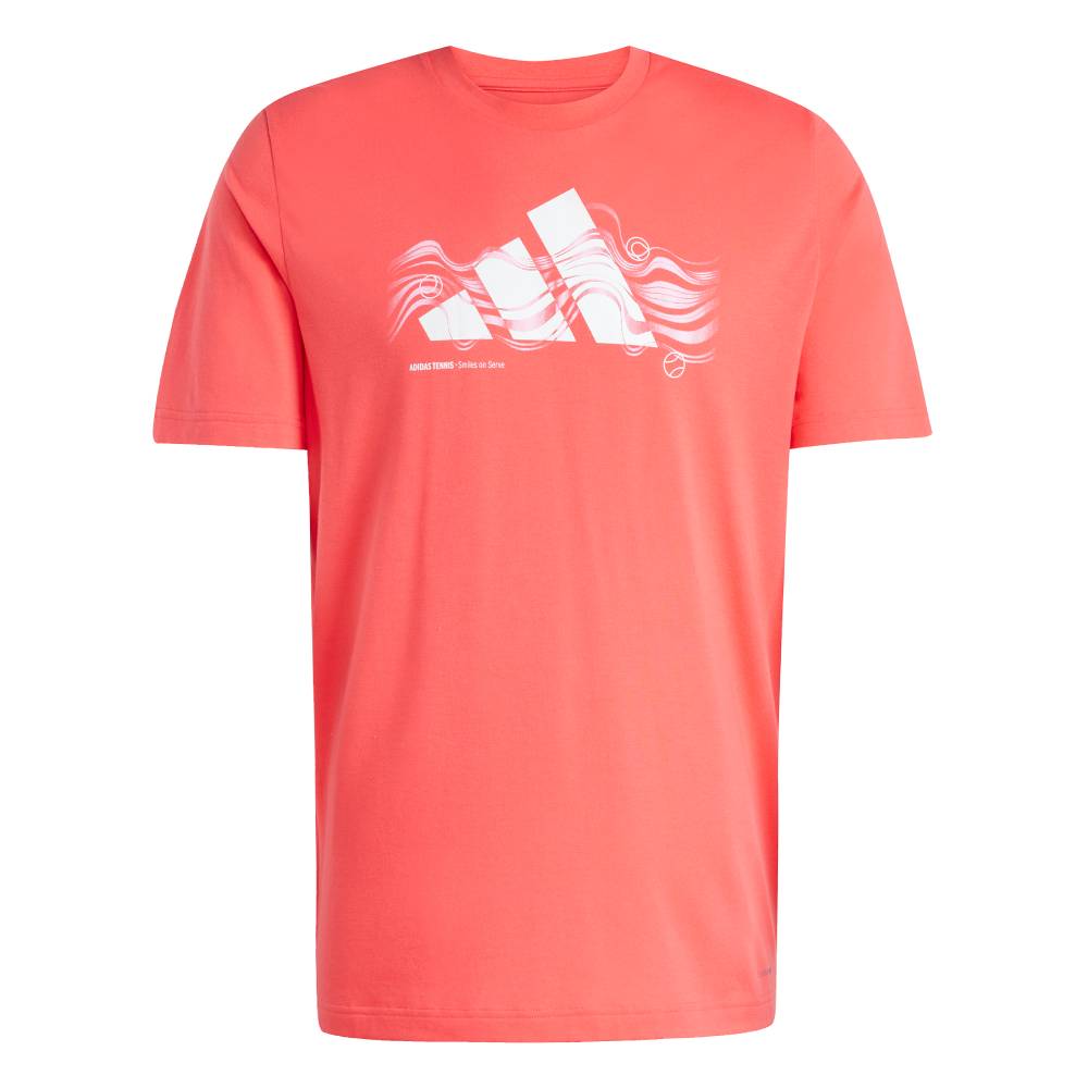 adidas Men's Logo Heat Graphic Tee Top (Semi Lucid Red) - RacquetGuys.ca