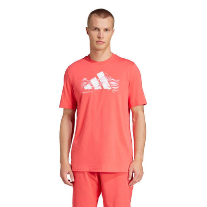 adidas Men's Logo Heat Graphic Tee Top (Semi Lucid Red) - RacquetGuys.ca
