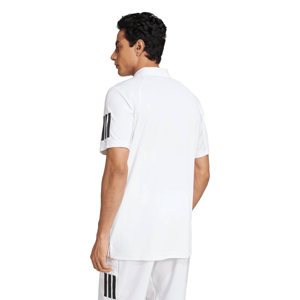 adidas Men's 3 Stripes Club Polo (White) - RacquetGuys.ca