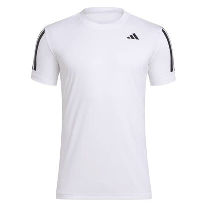 adidas Men's Club 3 Stripe Tee Top (White) - RacquetGuys.ca