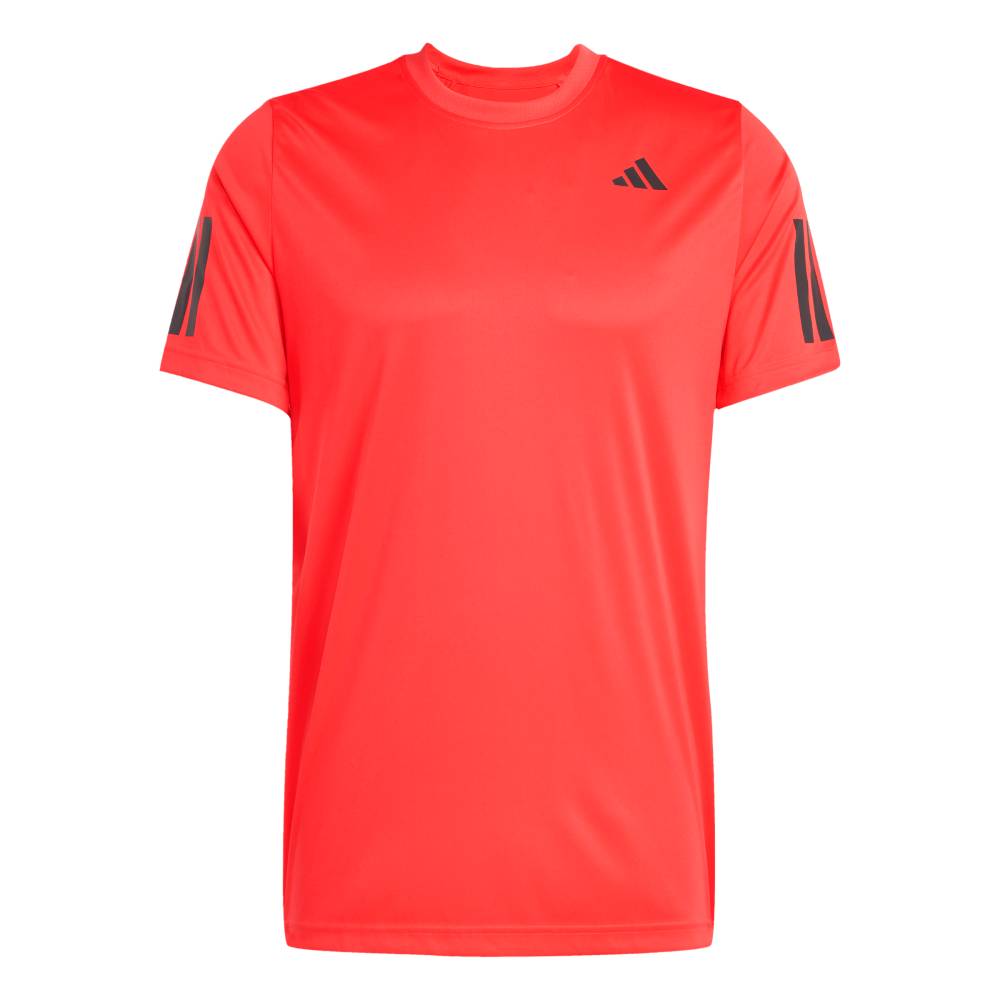 adidas Men’s Club 3 Stripe Climacool Top (Semi Lucid Red) - RacquetGuys.ca